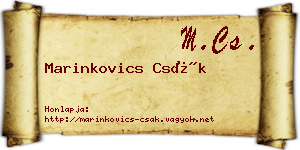 Marinkovics Csák névjegykártya